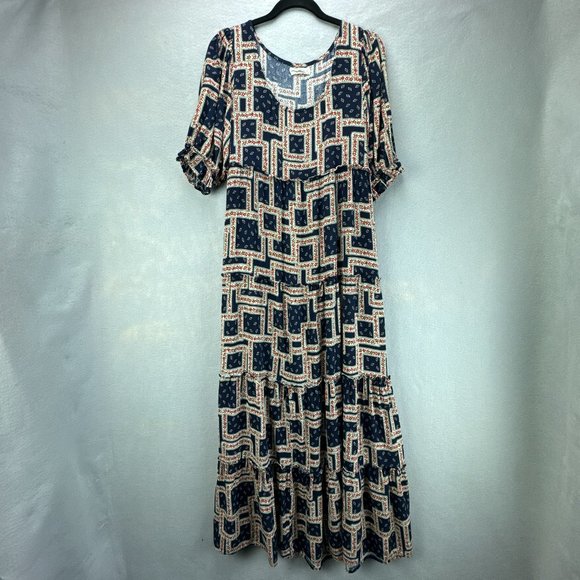 NATURAL LIFE Dresses & Skirts - Natural Life Dress Womens Small Blue Maxi Peasant Prairie Cottagecore Tiered